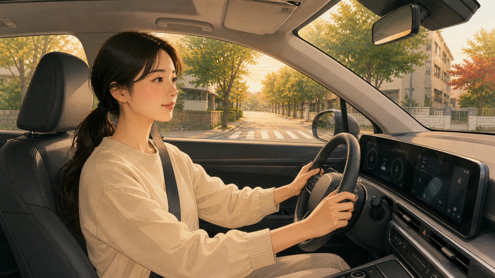 김포 여성 운전자 방문운전연수 일러스트